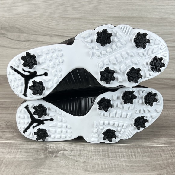 Nike Air Jordan 9 Low G Golf Cleat NGR Barons Mens Sz 8.5 Black White FN6930-001 - Picture 9 of 10